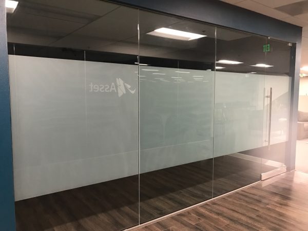 White Frost Window Film on a Conference Room's Windows and Door