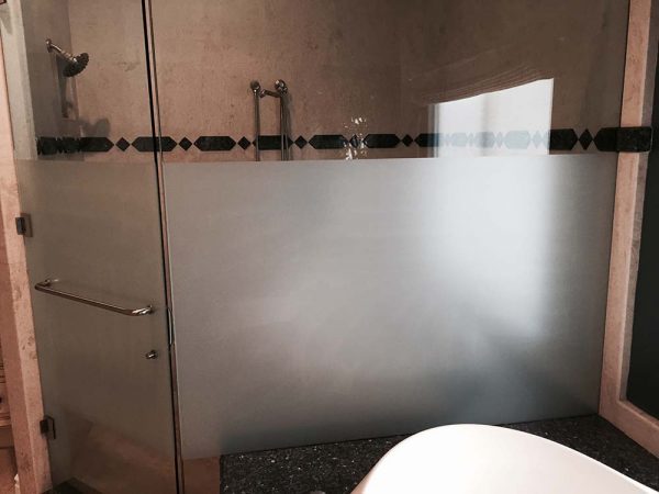 White Frosted Shower Door