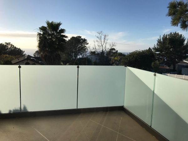 White Frosted Window Film on Balcony Railing